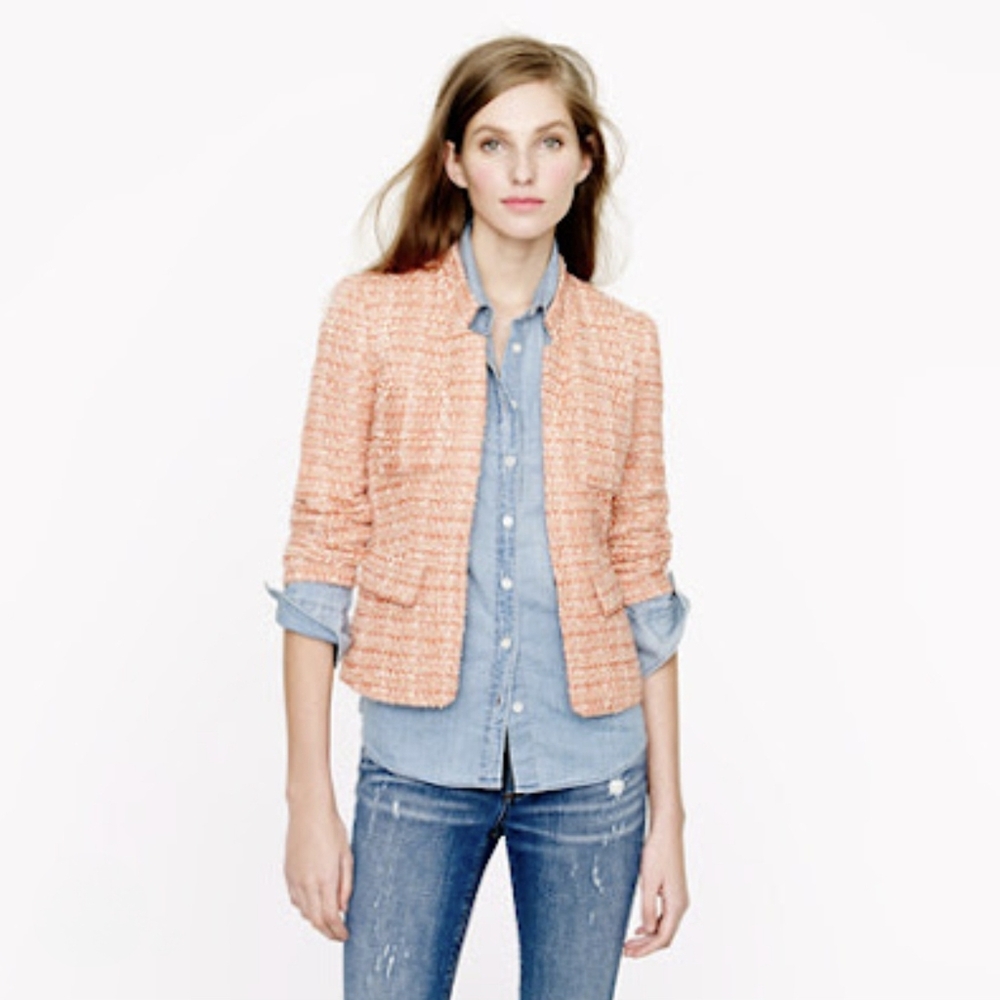 J.Crew Coral Tweed Jacket NWT